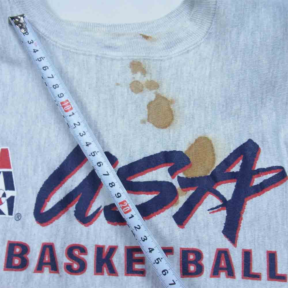 Champion チャンピオン 90s 刺繍タグ リバースウィーブ クルー スウェット グレー系 L【中古】