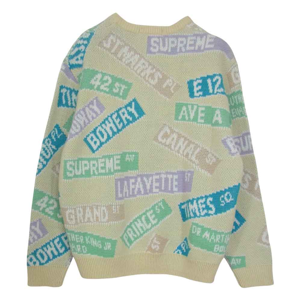 Supreme シュプリーム 21SS Street Signs Sweater ストリート サイン セーター マルチカラー系 S【美品】【中古】