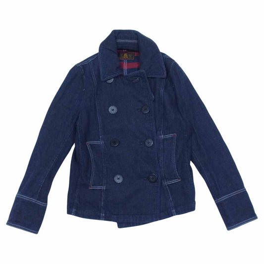 HYSTERIC GLAMOUR ヒステリックグラマー 0134AC10 ダブルボタン 裏地ボーダー ジャケット インディゴブルー系 FREE【中古】