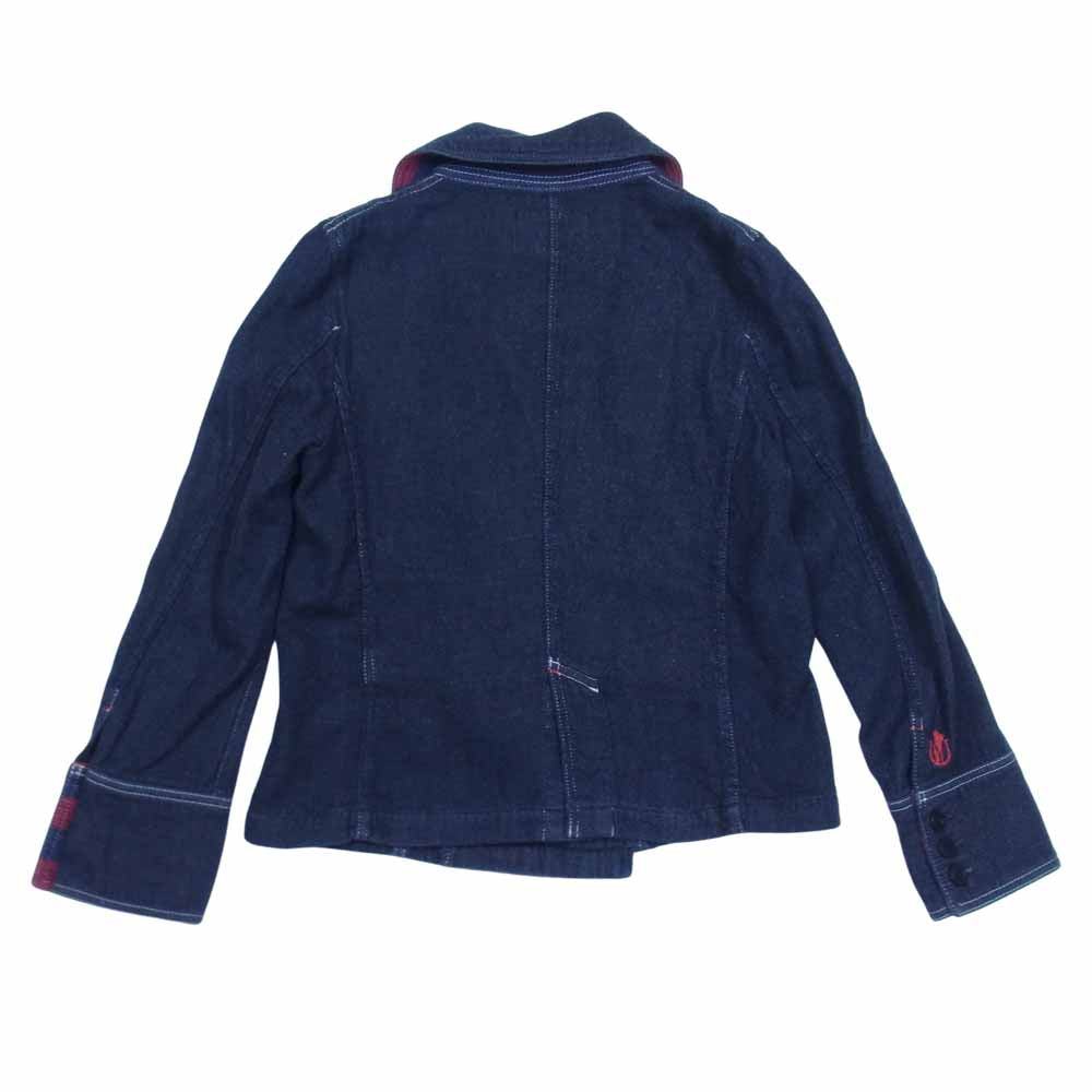 HYSTERIC GLAMOUR ヒステリックグラマー 0134AC10 ダブルボタン 裏地ボーダー ジャケット インディゴブルー系 FREE【中古】