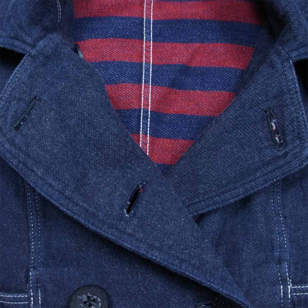 HYSTERIC GLAMOUR ヒステリックグラマー 0134AC10 ダブルボタン 裏地ボーダー ジャケット インディゴブルー系 FREE【中古】