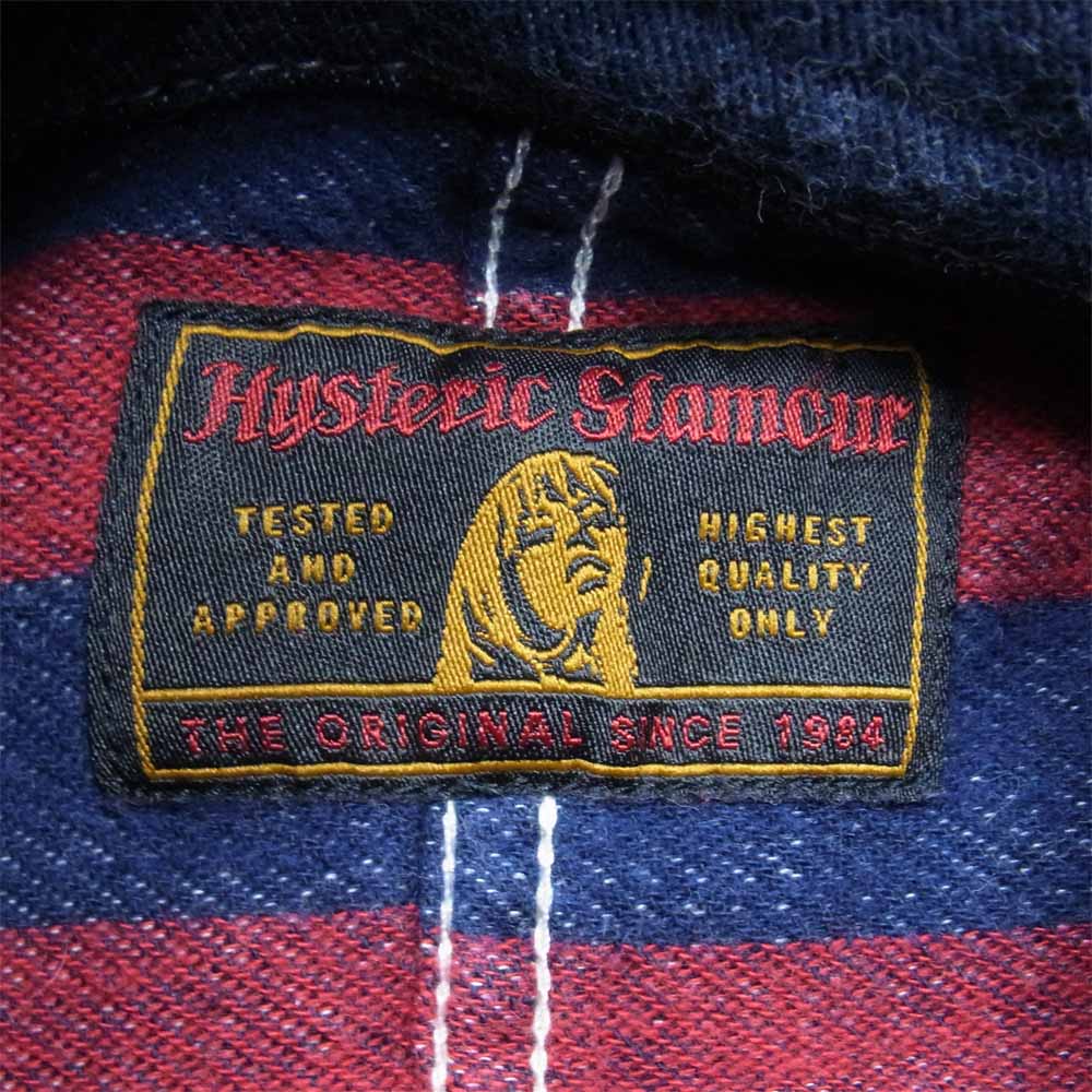 HYSTERIC GLAMOUR ヒステリックグラマー 0134AC10 ダブルボタン 裏地ボーダー ジャケット インディゴブルー系 FREE【中古】