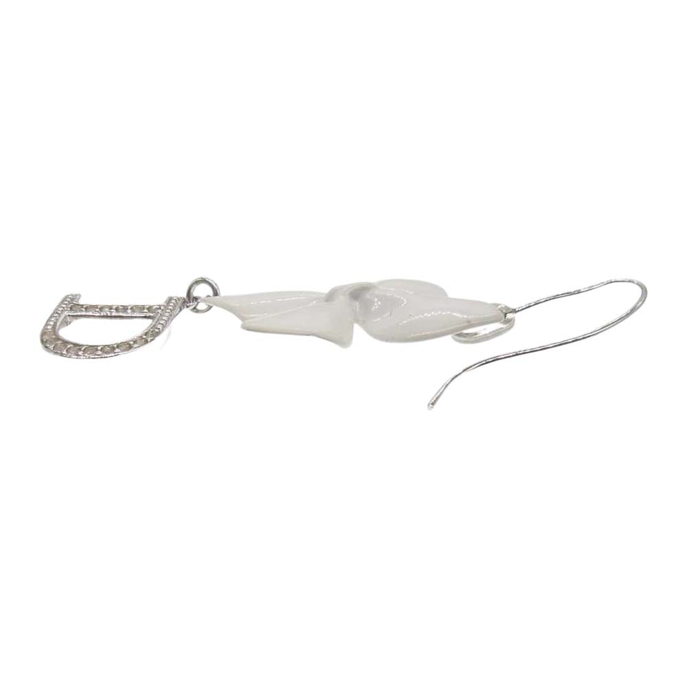 Christian Dior クリスチャンディオール フラワー ストーン ピアス ホワイト系【中古】