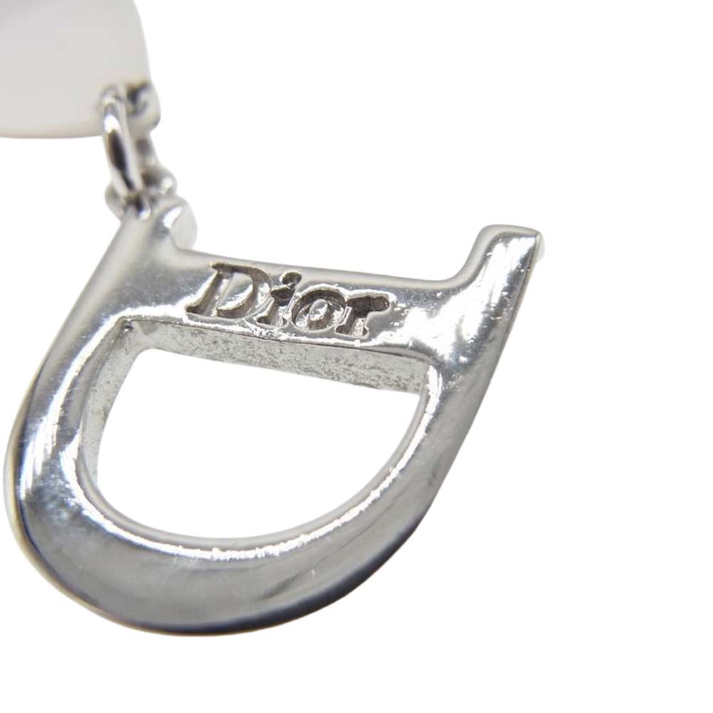 Christian Dior クリスチャンディオール フラワー ストーン ピアス ホワイト系【中古】