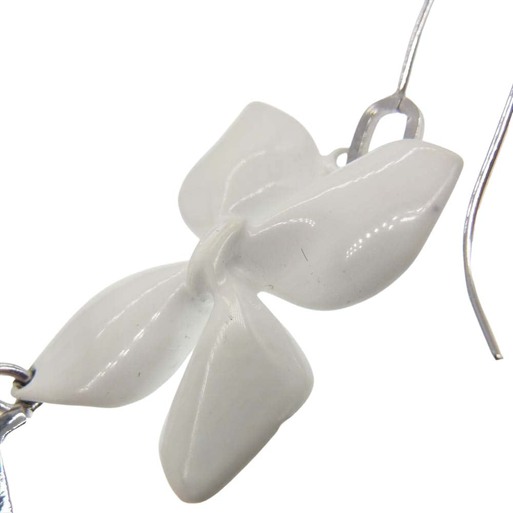 Christian Dior クリスチャンディオール フラワー ストーン ピアス ホワイト系【中古】