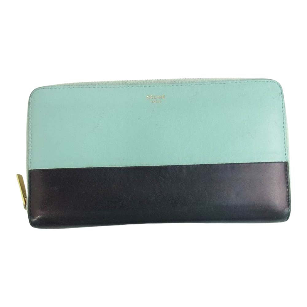 CELINE セリーヌ バイカラー ラウンドジップ ウォレット マルチカラー系【中古】