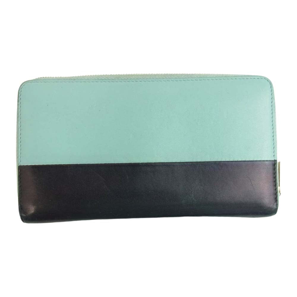 CELINE セリーヌ バイカラー ラウンドジップ ウォレット マルチカラー系【中古】