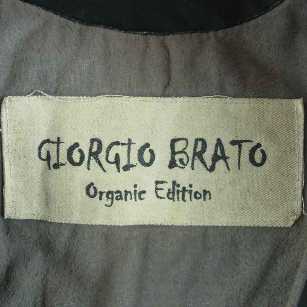 GIORGIO BRATO ジョルジオブラット イタリア製 植物なめし 製品加工 ラムレザー ボンバージャケット ブルゾン ブラック系 48【中古】