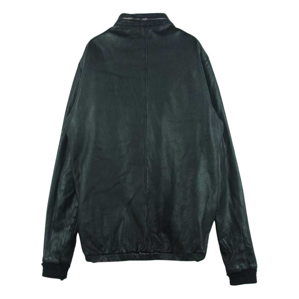 GIORGIO BRATO ジョルジオブラット イタリア製 植物なめし 製品加工 ラムレザー シングル ライダース ジャケット ブラック系 44【中古】