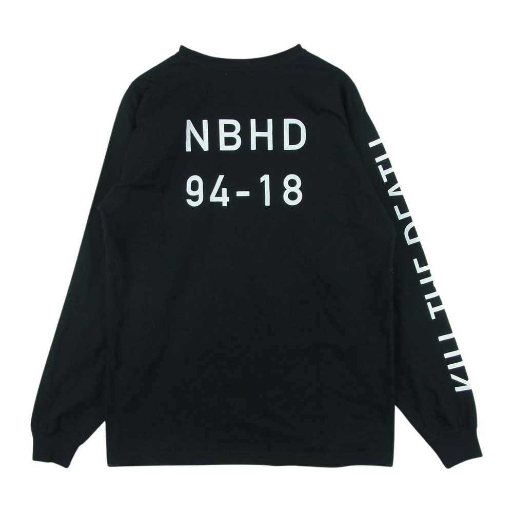 NEIGHBORHOOD ネイバーフッド 18AW 94-18 / C-Tee . LS 抵抗ロゴ 長袖 Tシャツ カットソー ブラック系 S【中古】