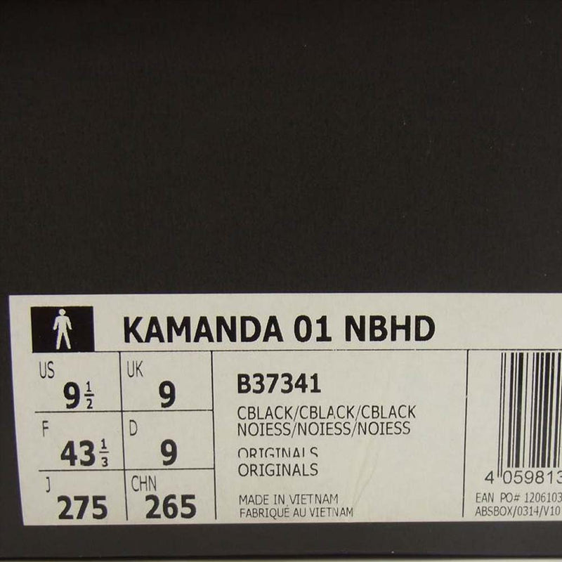 adidas アディダス B37341 × NEIGHBORHOOD アディダス ネイバーフッド  KAMANDA 01 NBHD  カマンダ スニーカー ブラック系 27.5cm【新古品】【未使用】【中古】