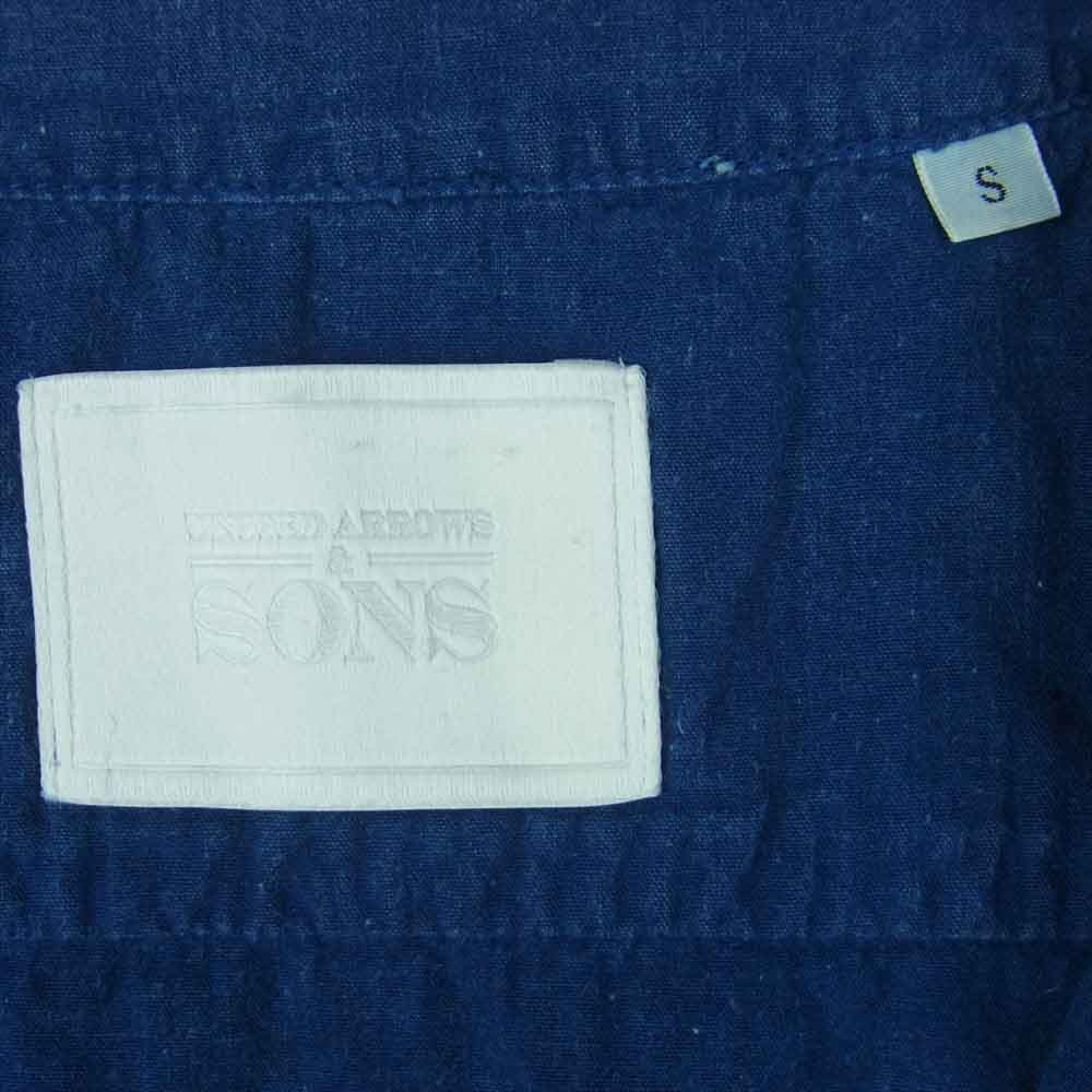 UNITED ARROWS ユナイテッドアローズ SONS サンズ インディゴ染め プルオーバー 長袖 シャツ 日本製 インディゴブルー系 S【中古】