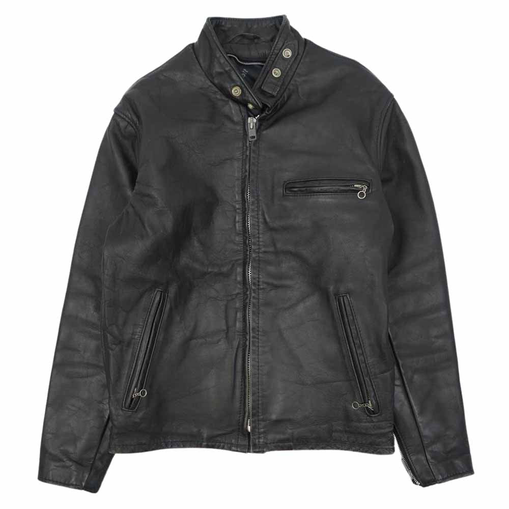 schott ショット 641 レザー シングル ライダース ジャケット ブラック系 38【中古】