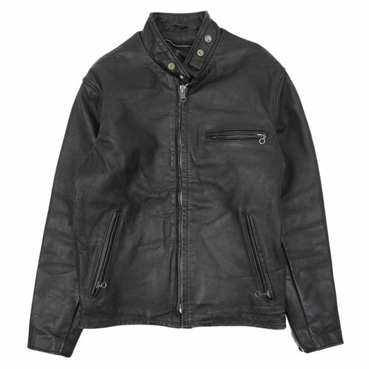 schott ショット 641 レザー シングル ライダース ジャケット ブラック系 38【中古】