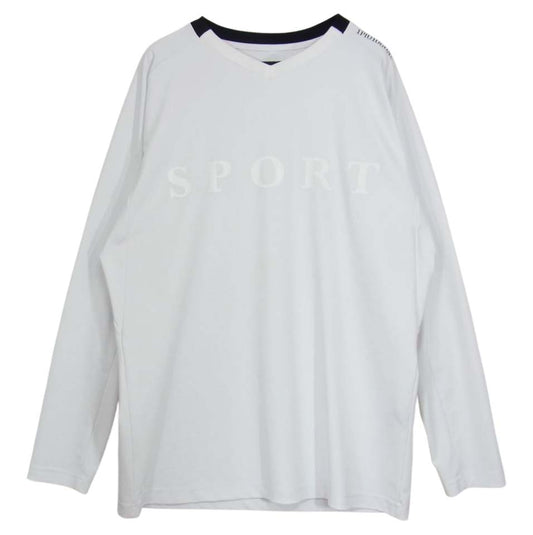 1piu1uguale3 ウノピュウノウグァーレトレ CT015 MV01 113 SPORT MOVING V-NECK MEDIUM FIT L/S ムービング スポーツ Vネック 長袖 Tシャツ ホワイト系 V【中古】