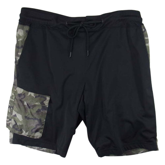 AKM エイケイエム LUXE163 × BROWNBUNNY ブラウンバニー SX039 TF04 カモ 切替 ハーフパンツ ショーツ カーキ系 L【中古】