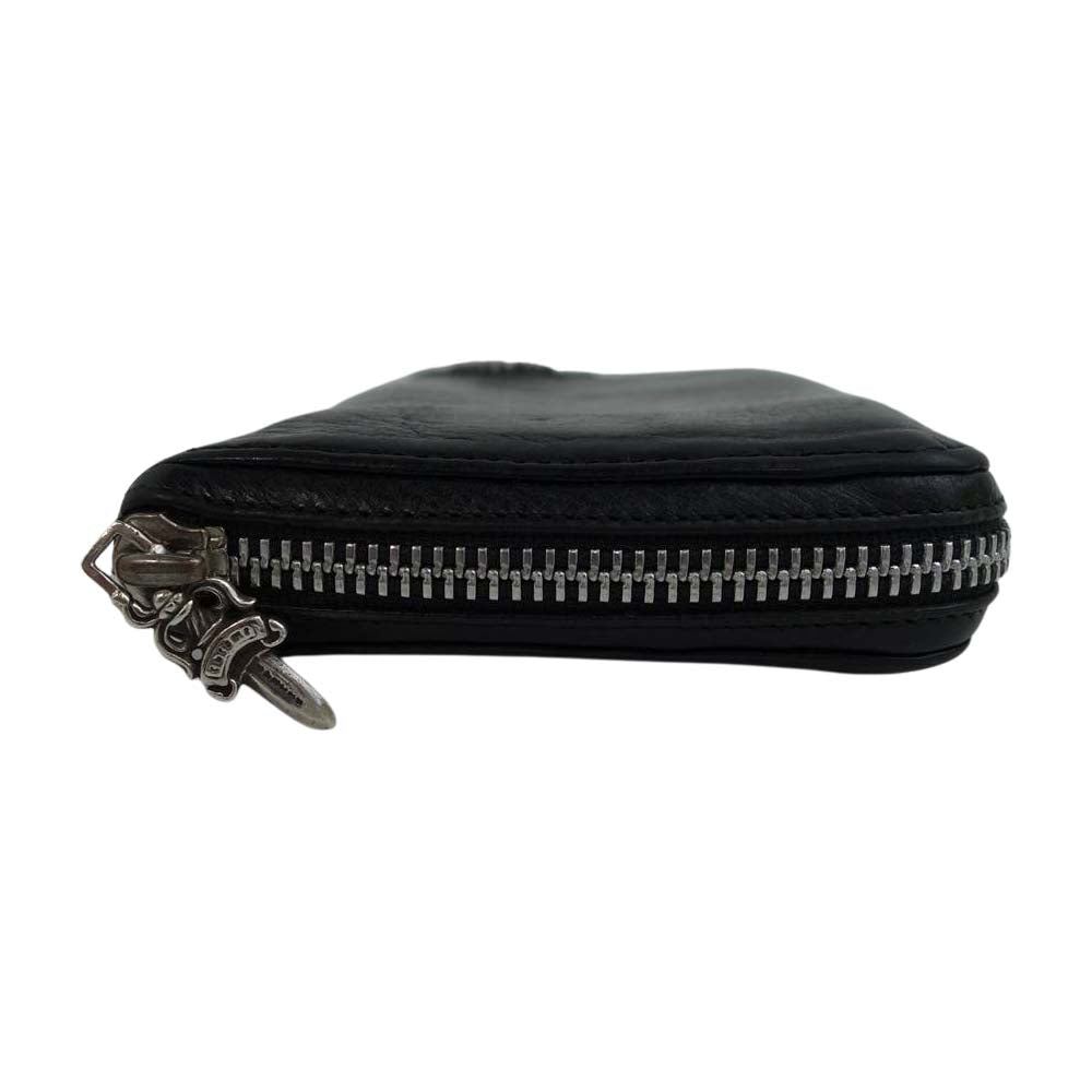 CHROME HEARTS クロムハーツ（原本無） REC F ZIP フィリグリークロス ラウンドジップ レザー ウォレット ブラック系【中古】