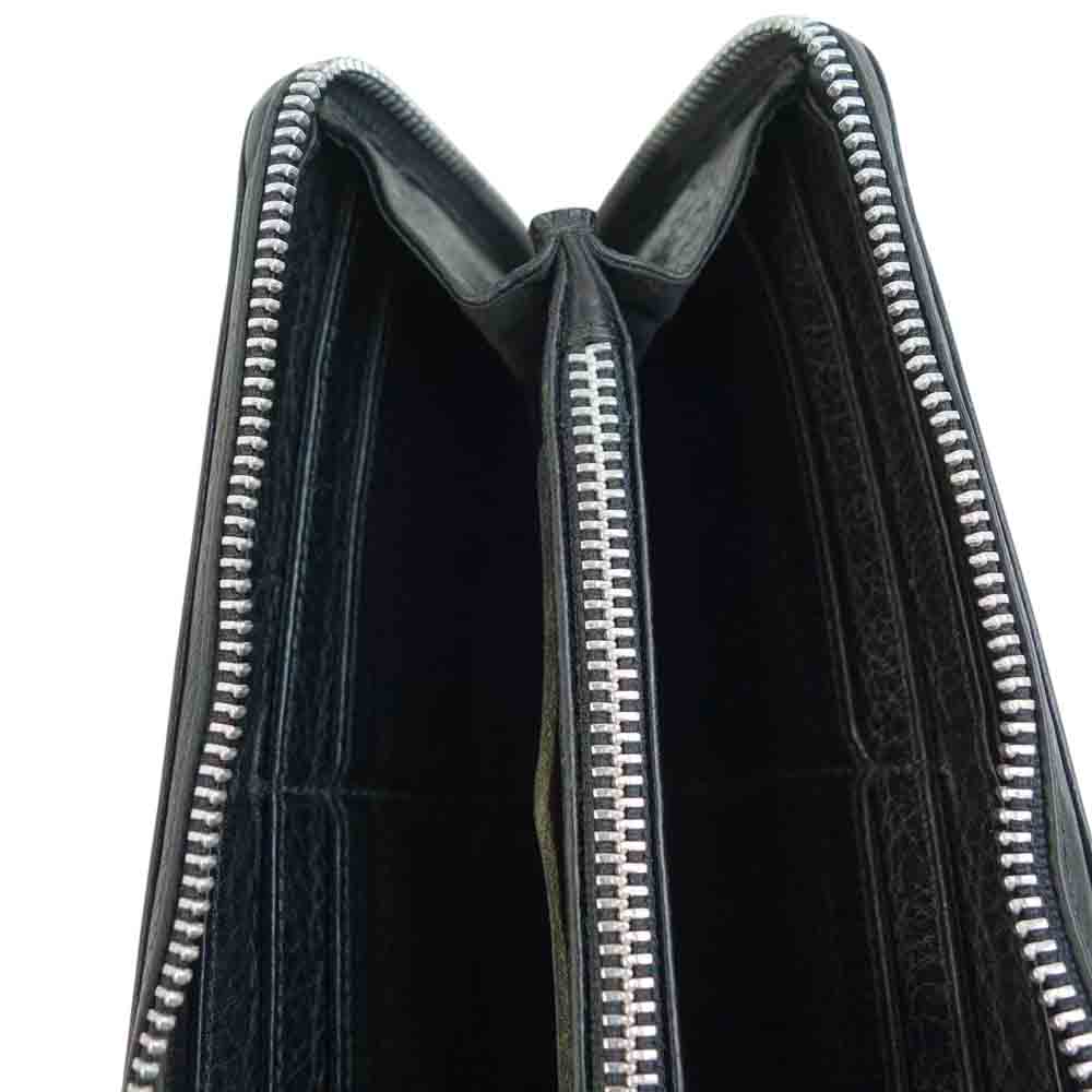 CHROME HEARTS クロムハーツ（原本無） REC F ZIP フィリグリークロス ラウンドジップ レザー ウォレット ブラック系【中古】