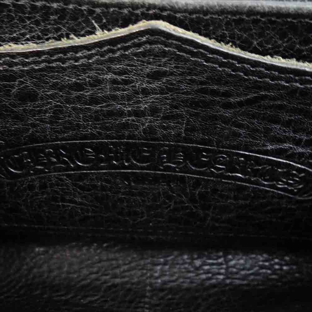CHROME HEARTS クロムハーツ（原本無） REC F ZIP フィリグリークロス ラウンドジップ レザー ウォレット ブラック系【中古】