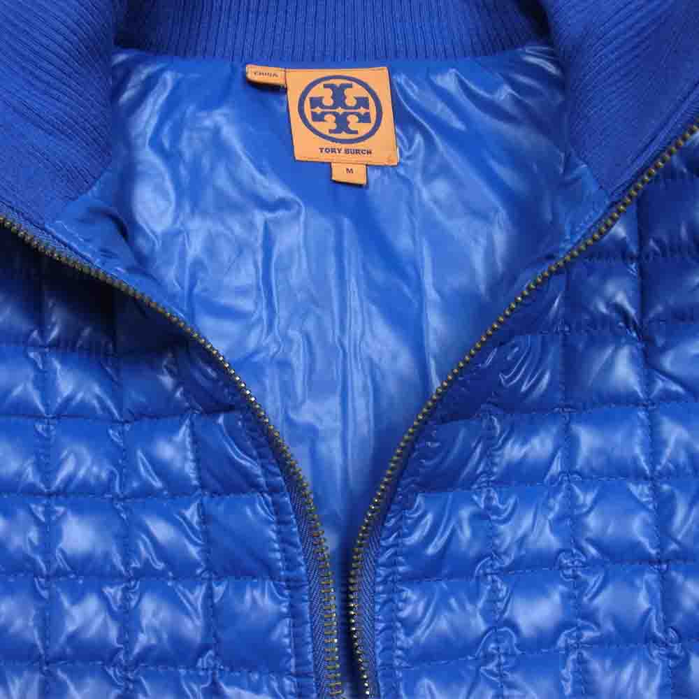 Tory Burch トリーバーチ 3522 ナイロン 中綿 キルティング ジップベスト ブルー系 M【中古】