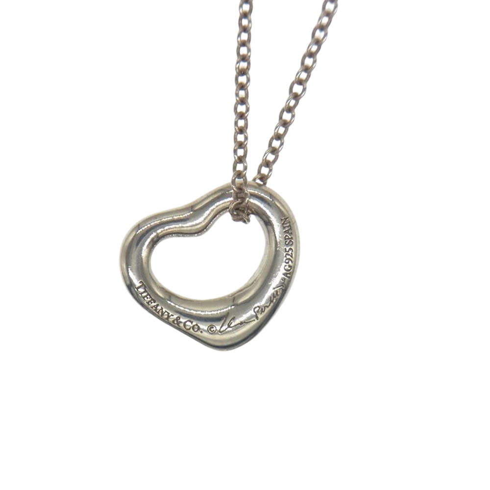 TIFFANY&Co. ティファニー オープンハート ネックレス シルバー系【中古】