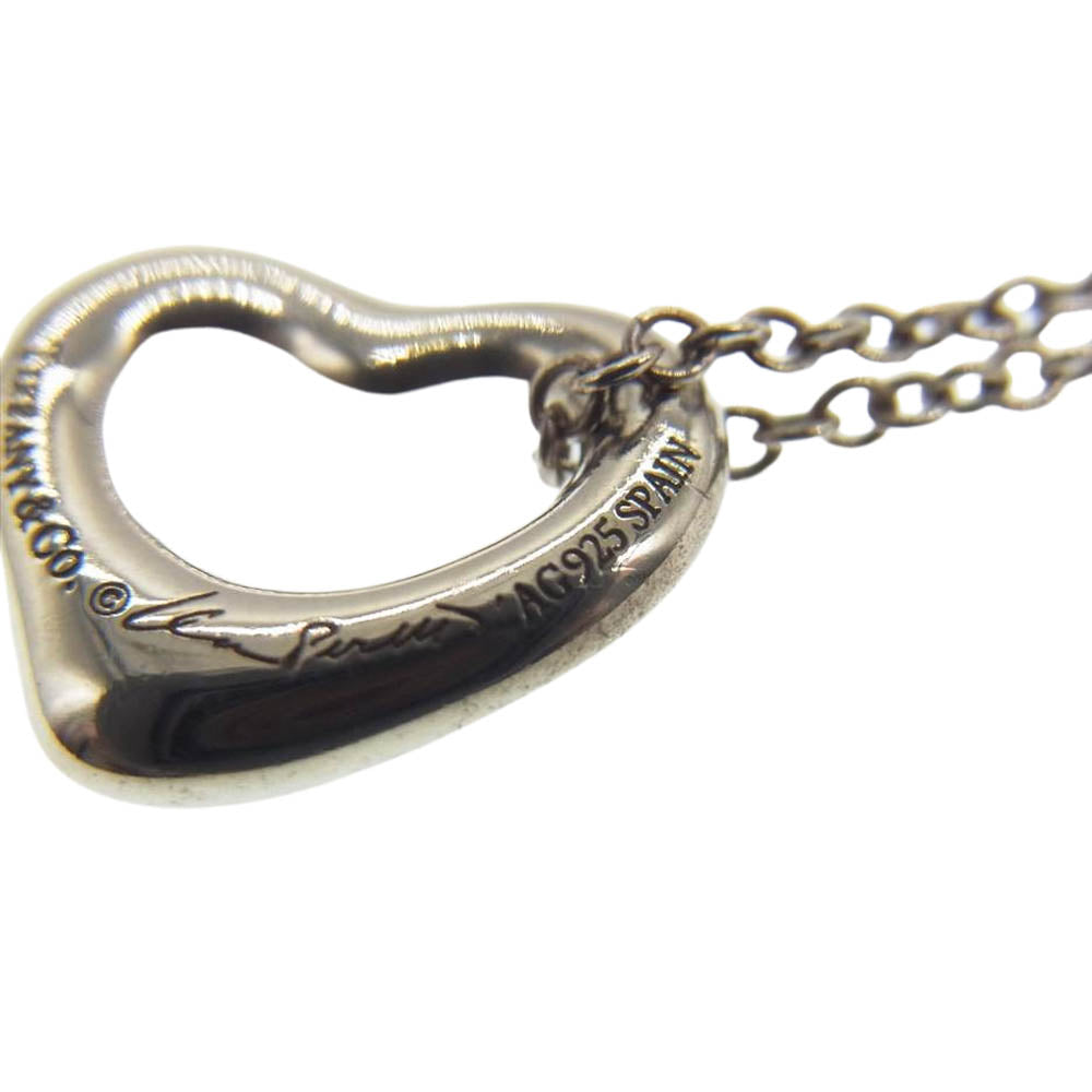 TIFFANY&Co. ティファニー オープンハート ネックレス シルバー系【中古】