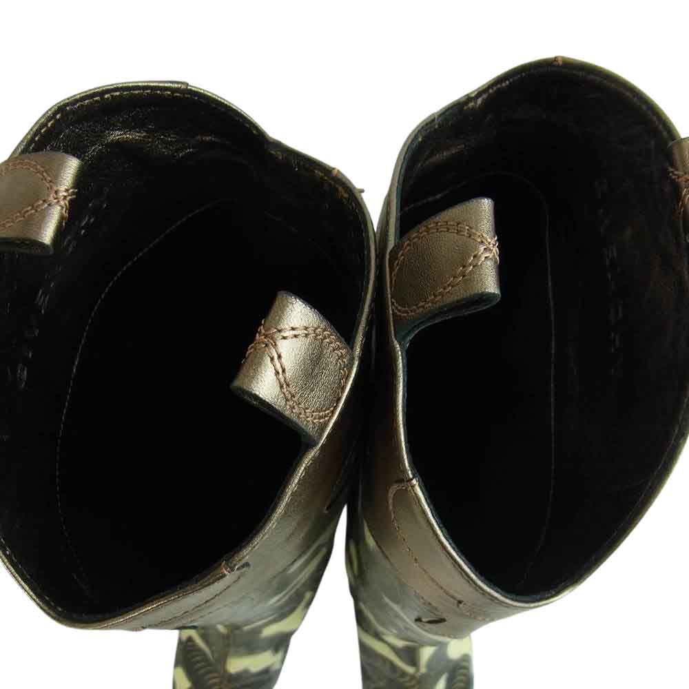 GIVENCHY ジバンシィ プリント レザー ヒール ロング ブーツ 柄 37【中古】