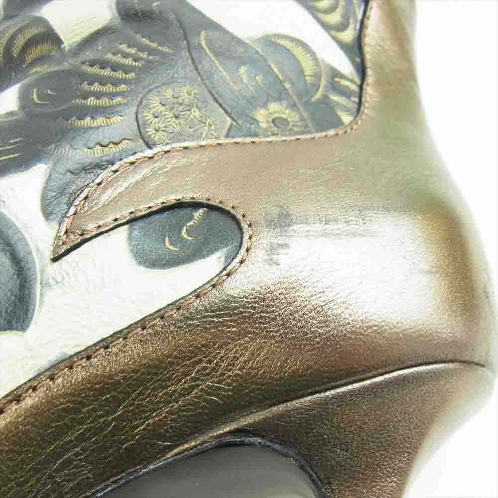 GIVENCHY ジバンシィ プリント レザー ヒール ロング ブーツ 柄 37【中古】