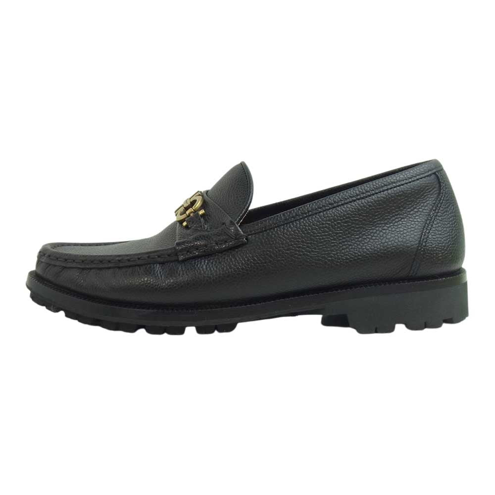 Salvatore Ferragamo サルヴァトーレフェラガモ UR18062 グレインレザー ガンチーニ ビットローファー ブラック系 7【中古】