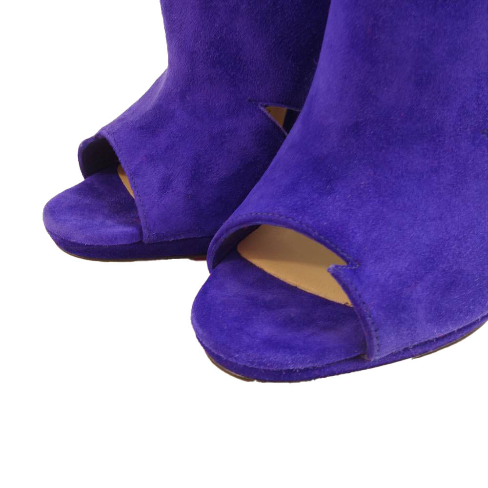 Christian Louboutin クリスチャンルブタン Belfeconica 120 カットアウト スエード ブーティ パープル系 34【新古品】【未使用】【中古】