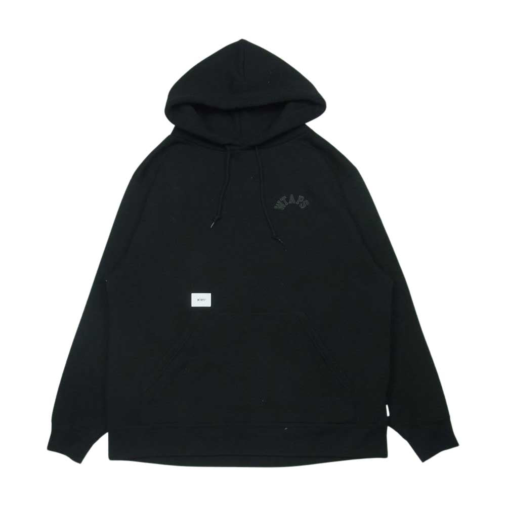 WTAPS ダブルタップス 21AW 212ATDT-CSM15 CLUB HOODED COPO 胸ロゴ刺繍 プルオーバー パーカー ブラック系 02【中古】
