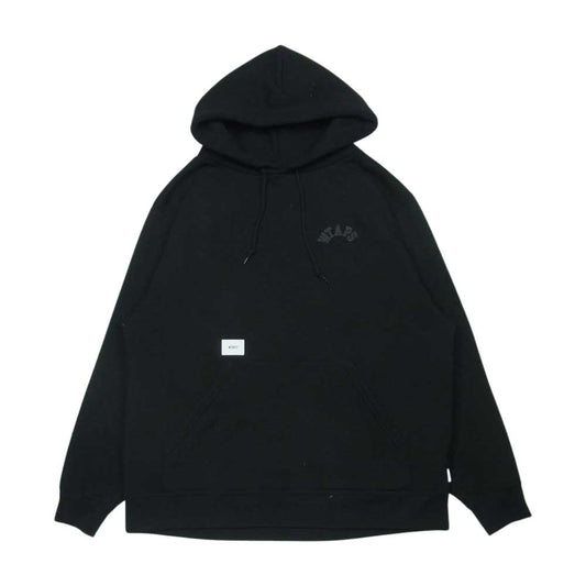 WTAPS ダブルタップス 21AW 212ATDT-CSM15 CLUB HOODED COPO 胸ロゴ刺繍 プルオーバー パーカー ブラック系 02【中古】