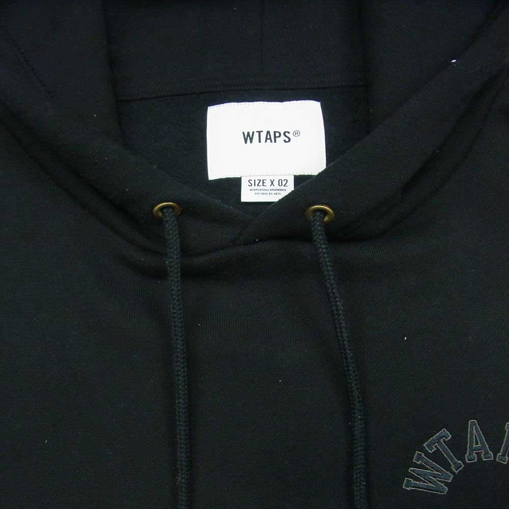 WTAPS ダブルタップス 21AW 212ATDT-CSM15 CLUB HOODED COPO 胸ロゴ刺繍 プルオーバー パーカー ブラック系 02【中古】