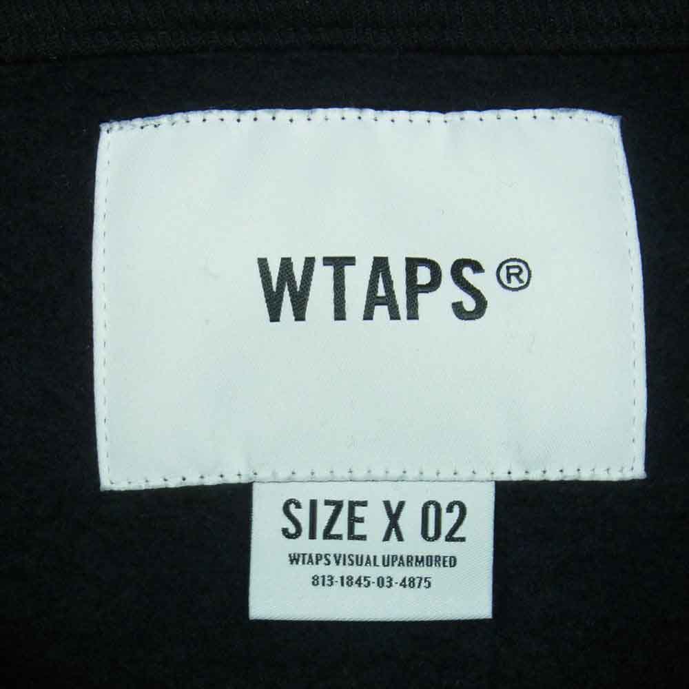 WTAPS ダブルタップス 21AW 212ATDT-CSM15 CLUB HOODED COPO 胸ロゴ刺繍 プルオーバー パーカー ブラック系 02【中古】