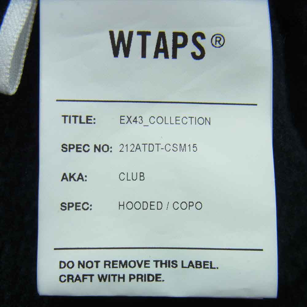 WTAPS ダブルタップス 21AW 212ATDT-CSM15 CLUB HOODED COPO 胸ロゴ刺繍 プルオーバー パーカー ブラック系 02【中古】