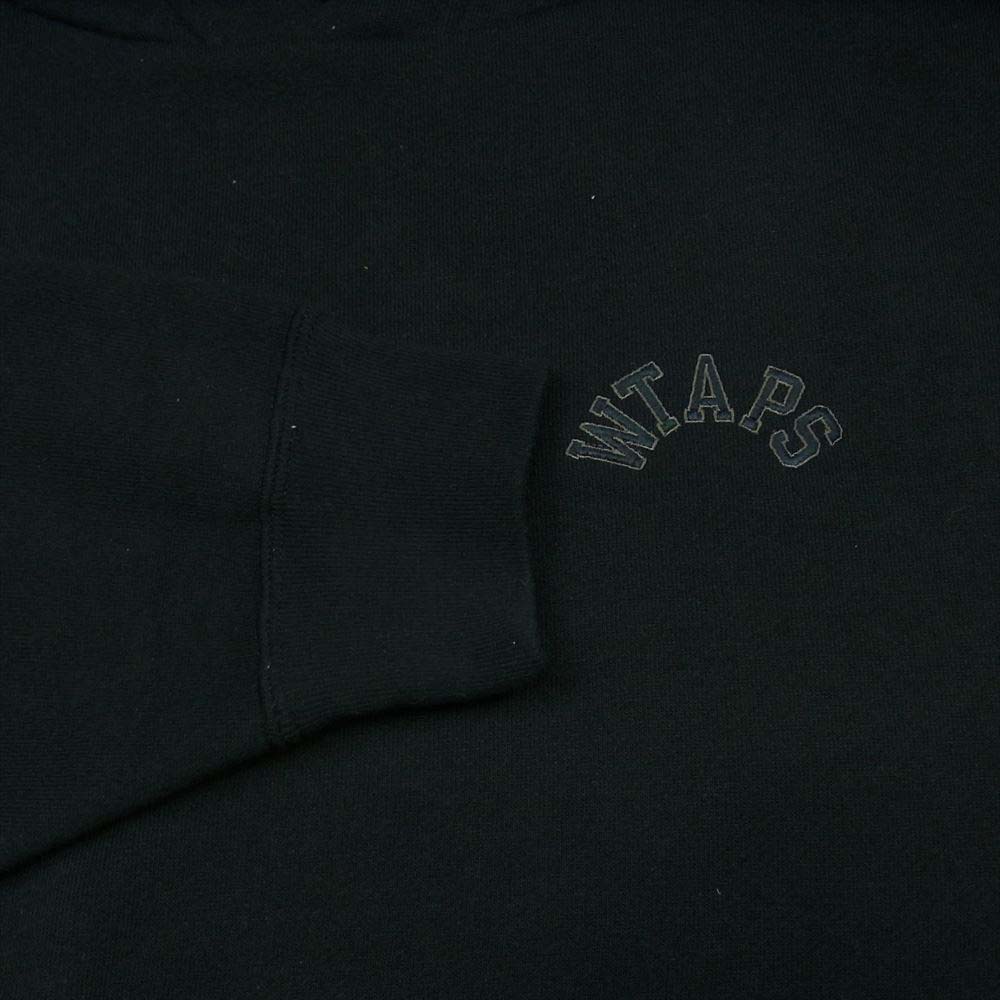 WTAPS ダブルタップス 21AW 212ATDT-CSM15 CLUB HOODED COPO 胸ロゴ刺繍 プルオーバー パーカー ブラック系 02【中古】