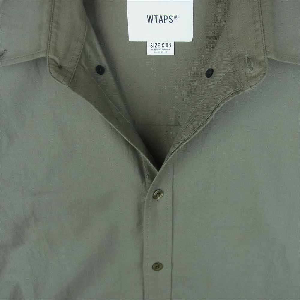 WTAPS ダブルタップス 21AW 212TQDT-SHM01 BD 01 LS ボタンダウン 長袖 シャツ 日本製 グレイッシュカーキ系 03【中古】
