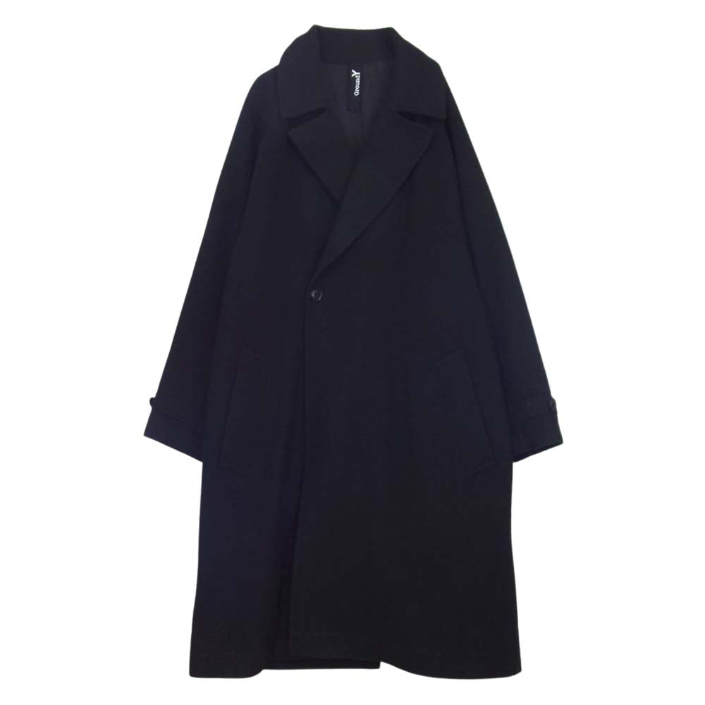Yohji Yamamoto ヨウジヤマモト GrowndY GW-C06-101 Raglan Big Coat ラグラン ビッグ コート ブラック系 3【中古】
