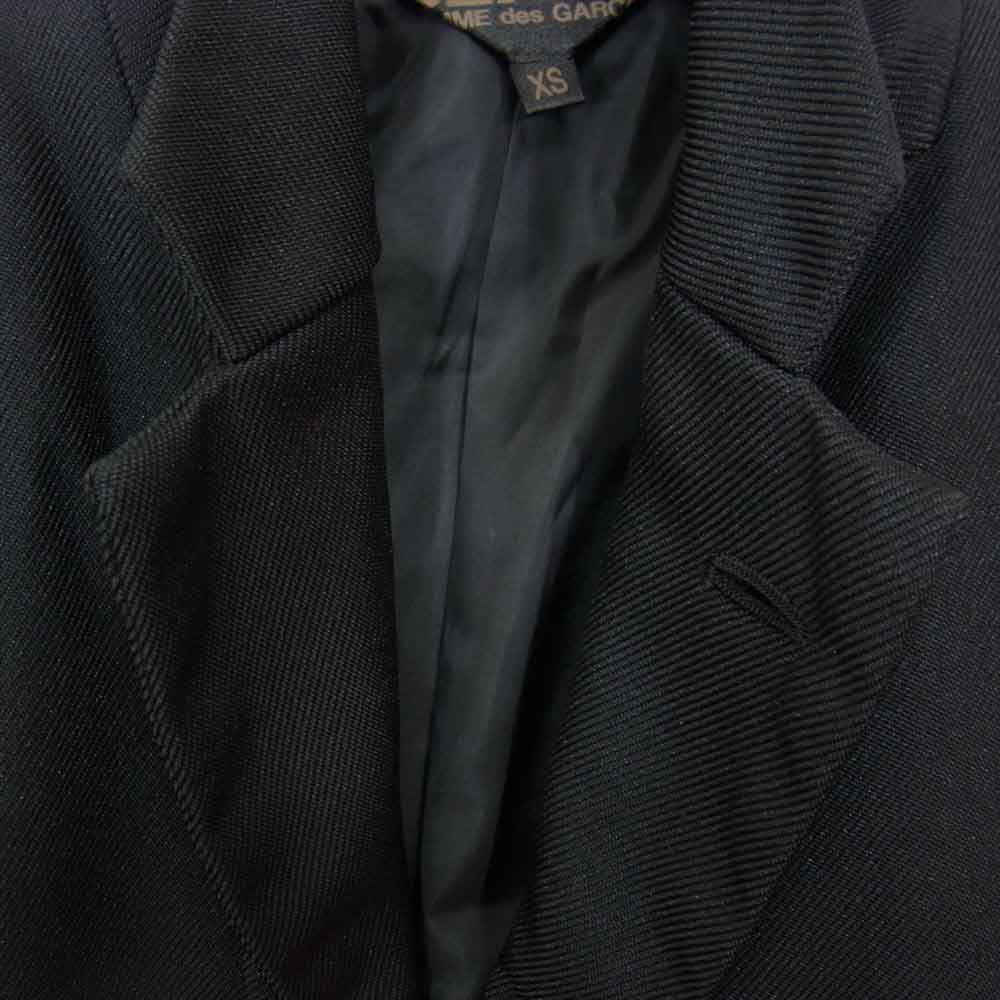 COMME des GARCONS コムデギャルソン BLACK AD2019 エステルオックス ポリ製品加工 チェスター コート ブラック系 XS【新古品】【未使用】【中古】