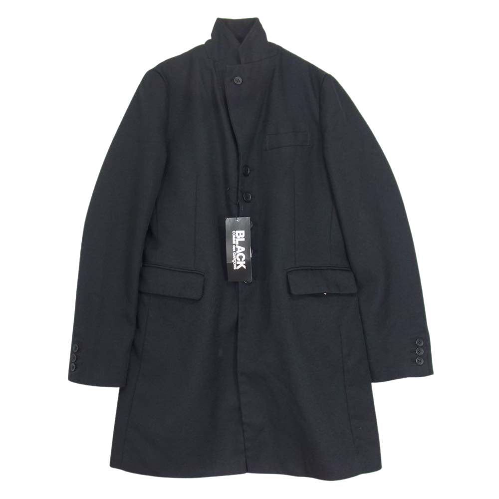COMME des GARCONS コムデギャルソン BLACK AD2019 エステルオックス ポリ製品加工 チェスター コート ブラック系 XS【新古品】【未使用】【中古】