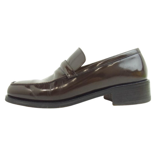 GUCCI グッチ 1407 MOCCASSINO PELLE レザー ローファー ダークブラウン系 39.5【中古】