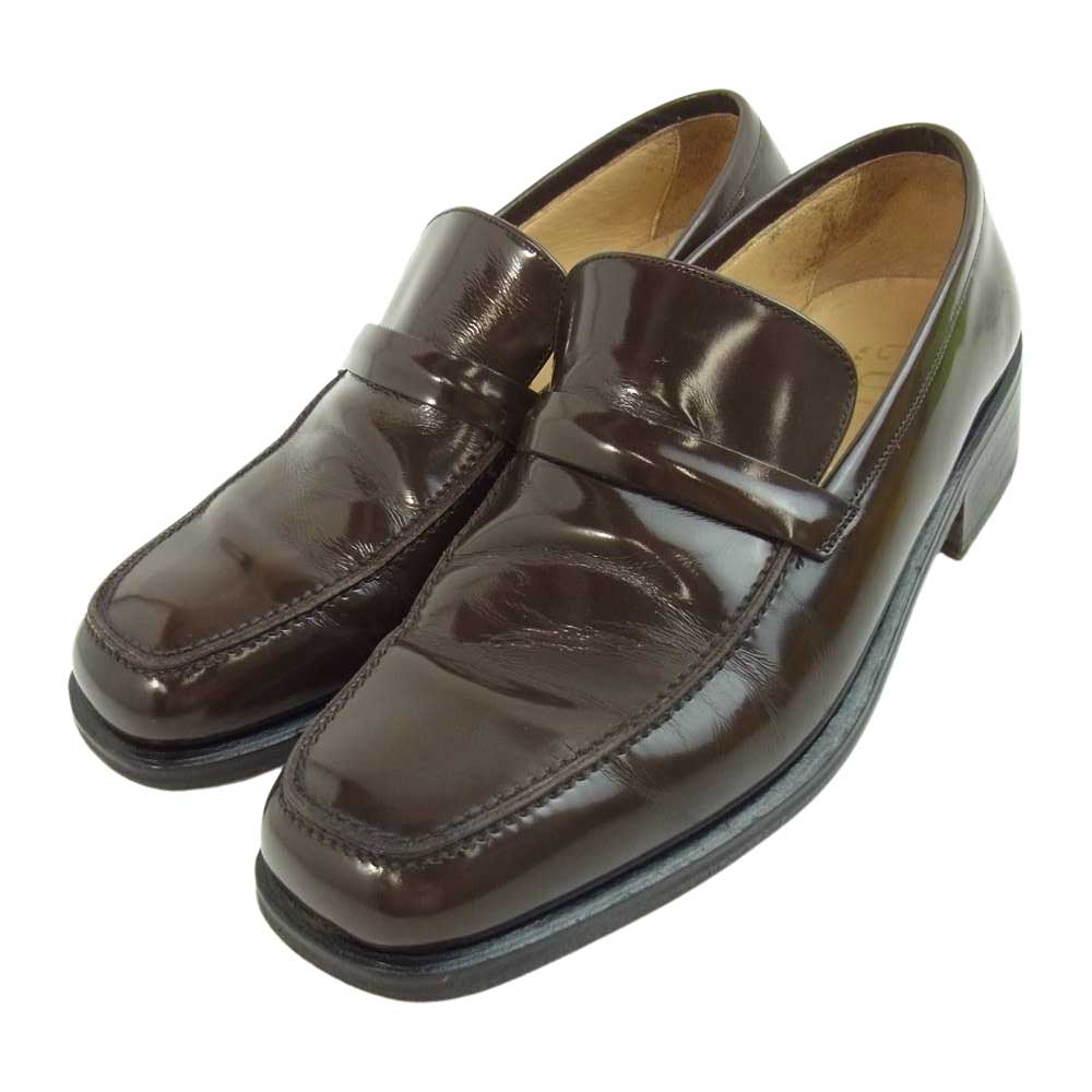 GUCCI グッチ 1407 MOCCASSINO PELLE レザー ローファー ダークブラウン系 39.5【中古】