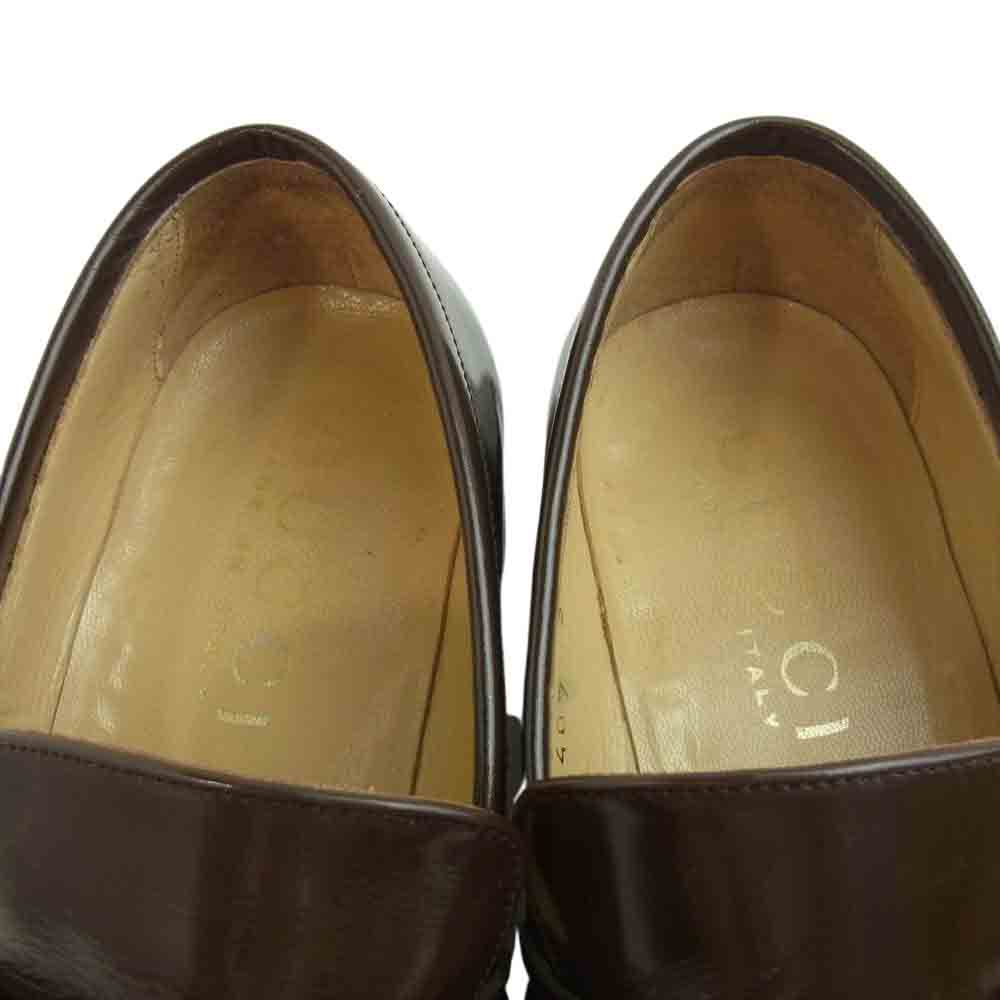 GUCCI グッチ 1407 MOCCASSINO PELLE レザー ローファー ダークブラウン系 39.5【中古】