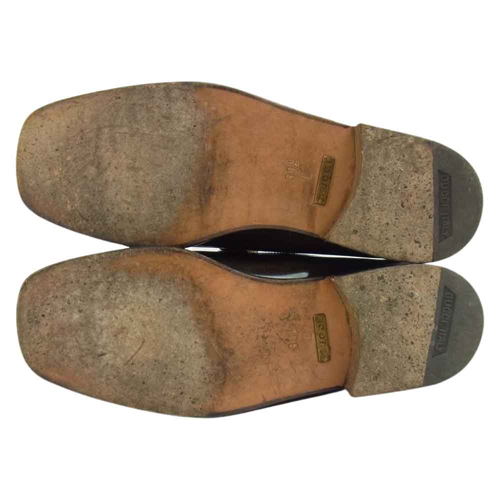 GUCCI グッチ 1407 MOCCASSINO PELLE レザー ローファー ダークブラウン系 39.5【中古】