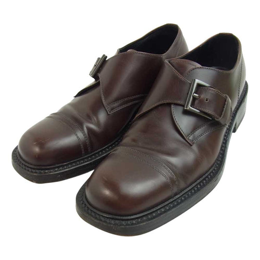 PRADA プラダ PUS478 ストレートチップ ダブル モンクシューズ ブラウン系 6.5【中古】