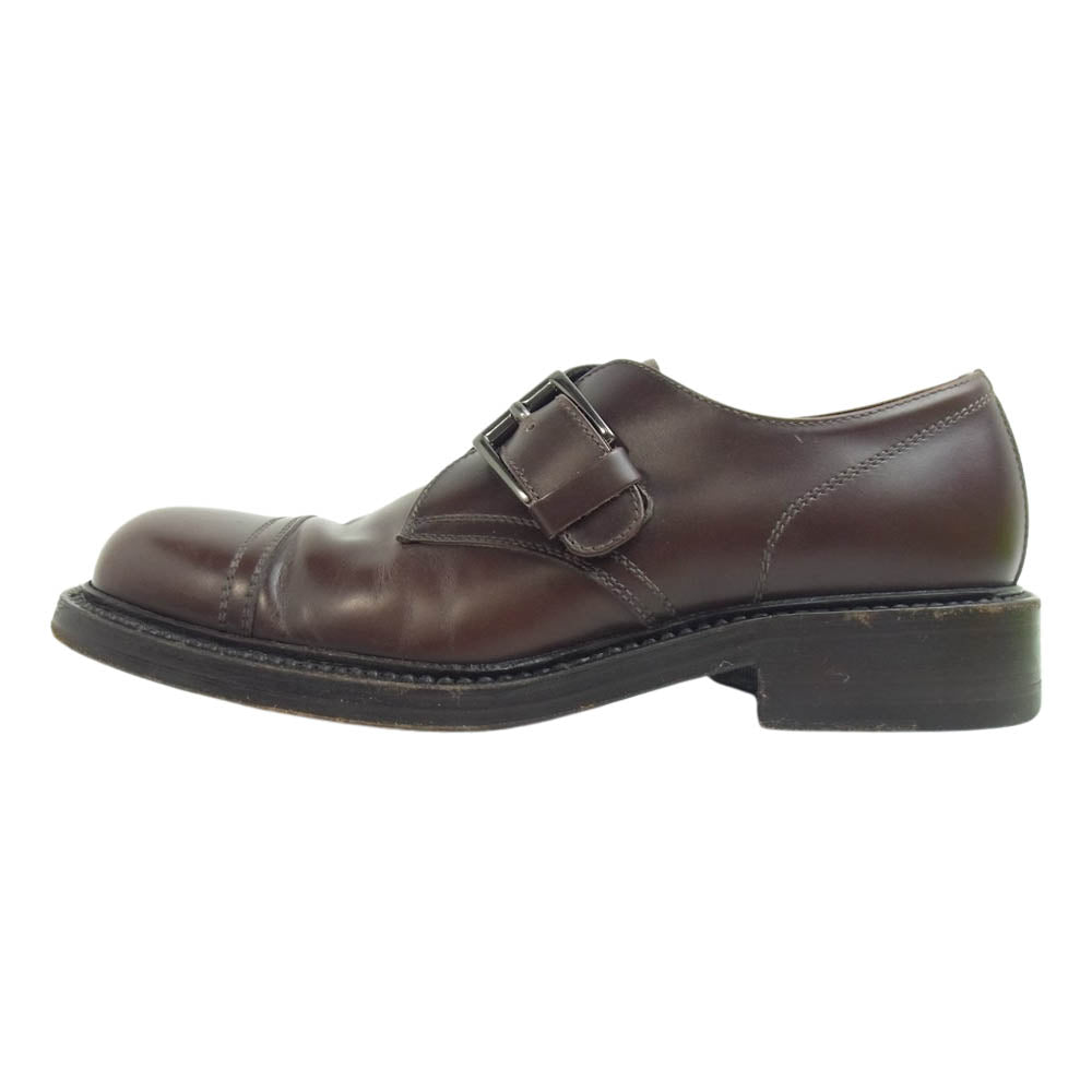 PRADA プラダ PUS478 ストレートチップ ダブル モンクシューズ ブラウン系 6.5【中古】