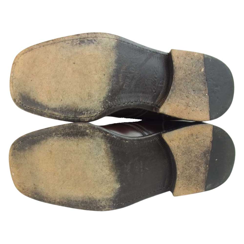 PRADA プラダ PUS478 ストレートチップ ダブル モンクシューズ ブラウン系 6.5【中古】
