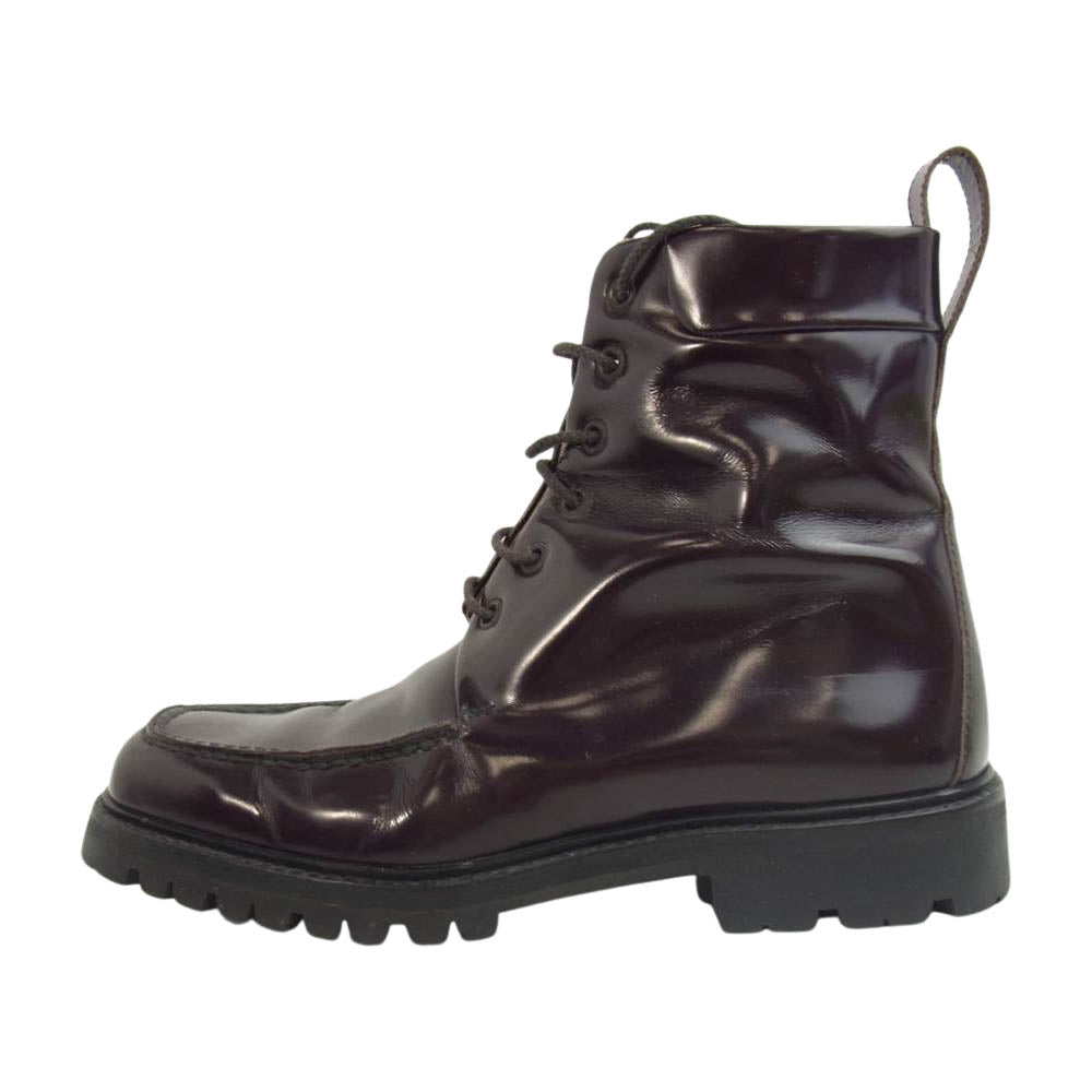 GUCCI グッチ STIVALETTO PELLE レースアップ ブーツ ダークブラウン系 6 1/2【中古】