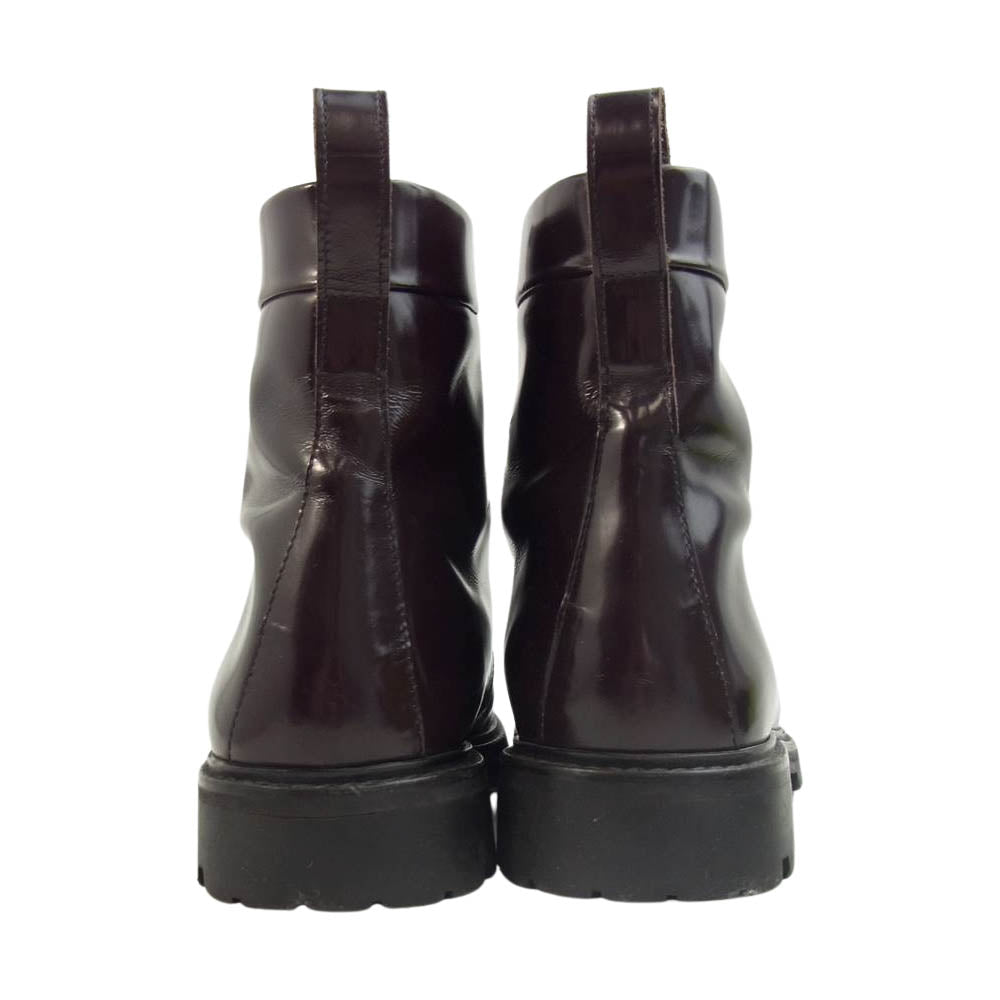 GUCCI グッチ STIVALETTO PELLE レースアップ ブーツ ダークブラウン系 6 1/2【中古】
