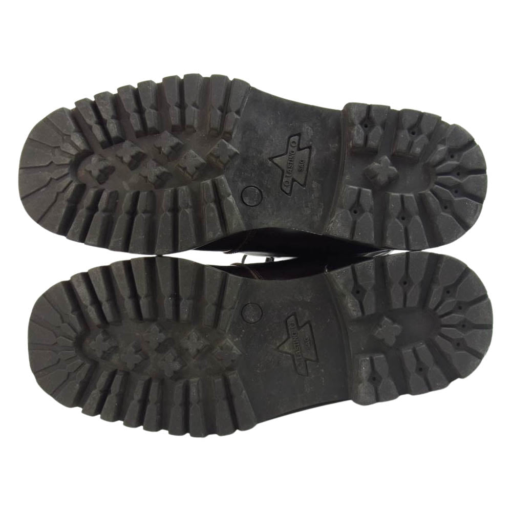 GUCCI グッチ STIVALETTO PELLE レースアップ ブーツ ダークブラウン系 6 1/2【中古】